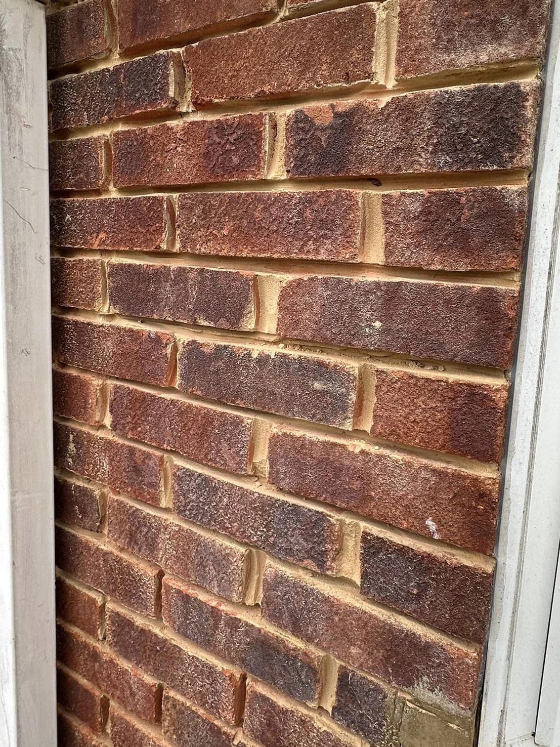brickwork that's been ground out with grinder